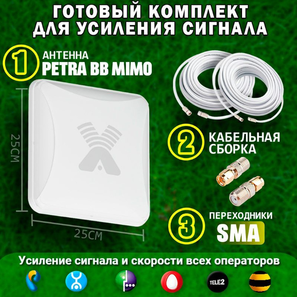 Готовый Комплект 4G Антенна Antex Petra BB Mimo + Кабельные сборки ...