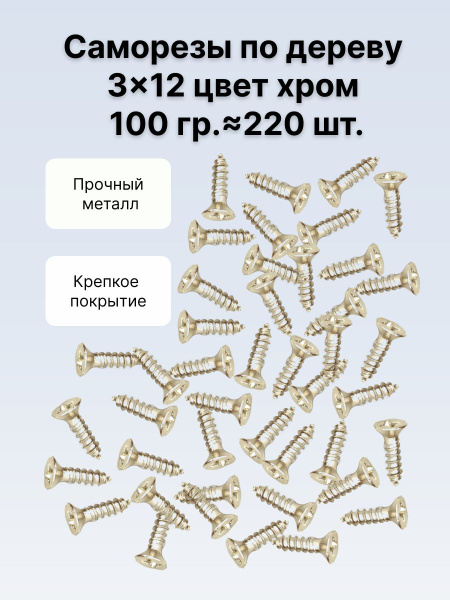 Набор саморезов 3 x 12 мм 220 шт. - купить по выгодной цене в интернет ...