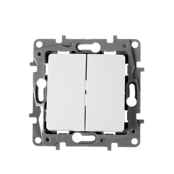 Выключатель встраиваемый Legrand Etika 2 клавиши, цвет белый - купить ...