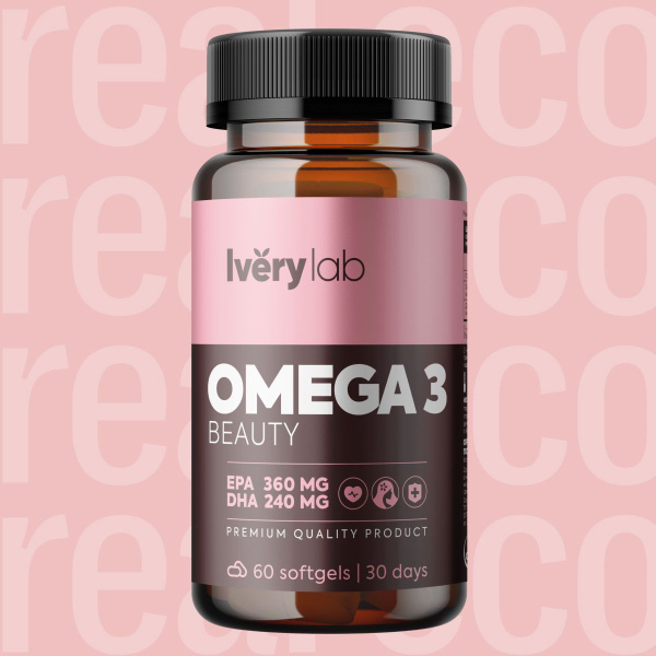 Омега 3 1000 мг Iverylab 60 капсул, omega3 Beauty 360 EPA 240 DHA ...