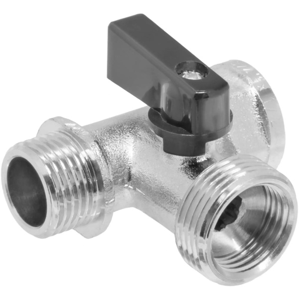 Кран шаровой трехпроходной MPF 1/2" НР x3/4" НР (1/2" ВР) x1/2" ВР ...