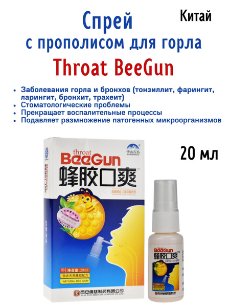 Спрей с прополисом для горла Throat BeeGun, Китай, 20 мл - купить с ...