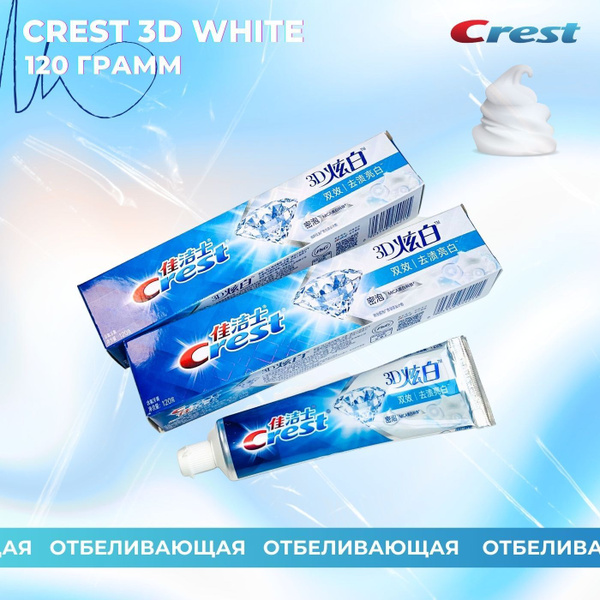 Зубная паста отбеливающая Crest 3D 120гр купить на OZON по низкой цене ...