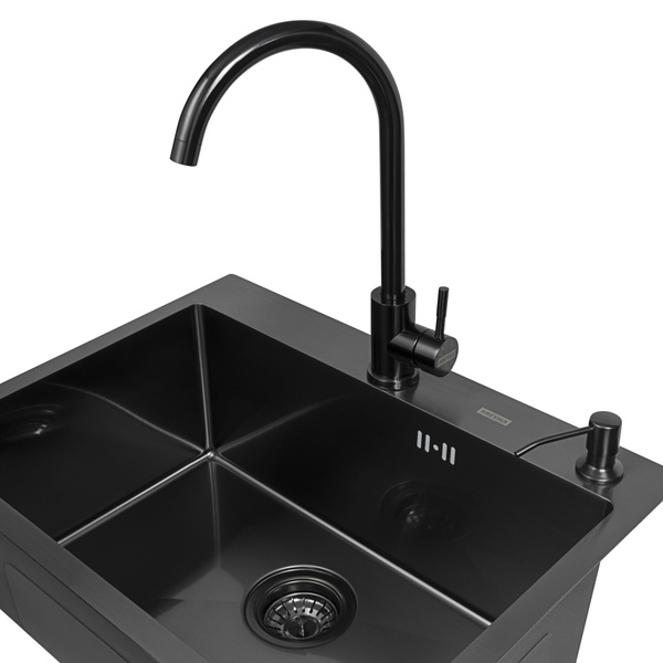 Мойка кухонная комплект ARFEKA AR 600*450 BLACK PVD NANO толщина 3 мм ...
