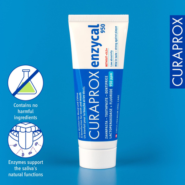 CURAPROX Зубная паста с фтором Enzycal 950 ppm для взрослых и детей от ...