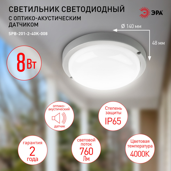 Настенно-потолочный светильник ЭРА светильник светодиодный уличный SPB ...
