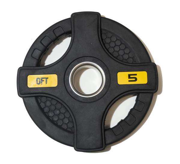 Диск олимпийский обрезиненный с двумя хватами Original FitTools, FT ...