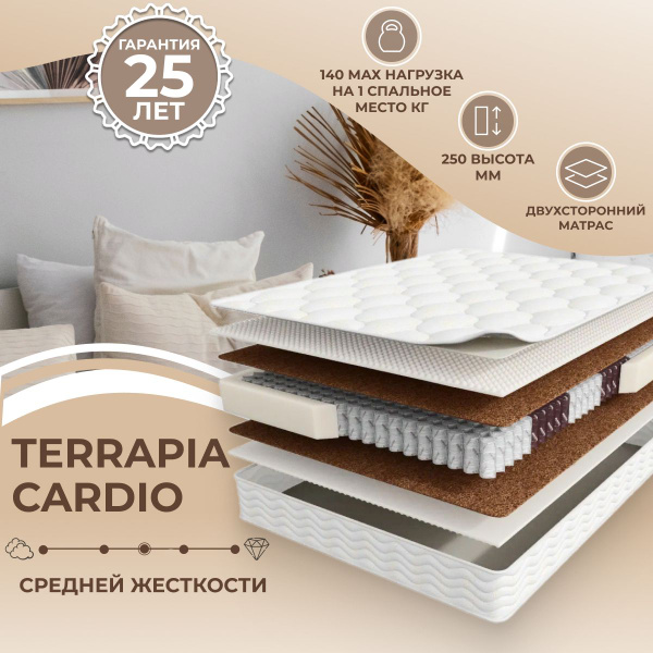 Матрас Мир Матрасов Terapia NEW Cardio_200, С зональным пружинным ...