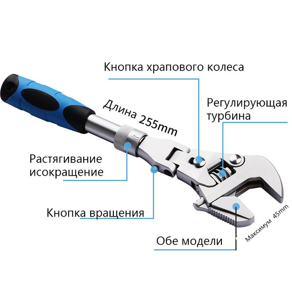 многофункциональный ключ раздвижной ращающийсяПоворотный/Рожковые ключи ...