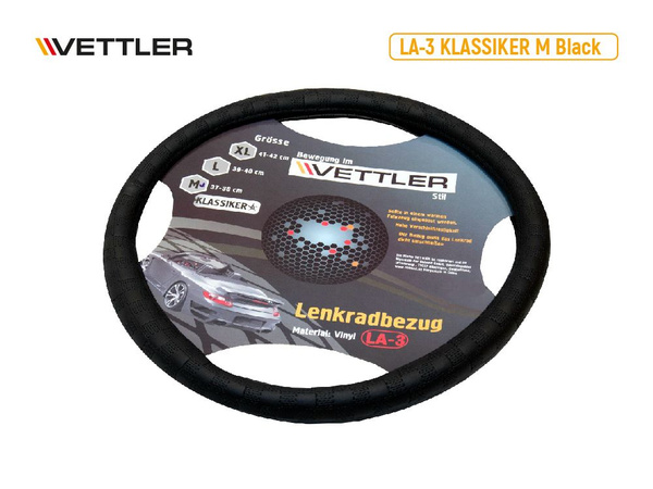 VETTLER - Оплетка на руль M 37-38 см. винил Черный для Лада Рено Киа ...