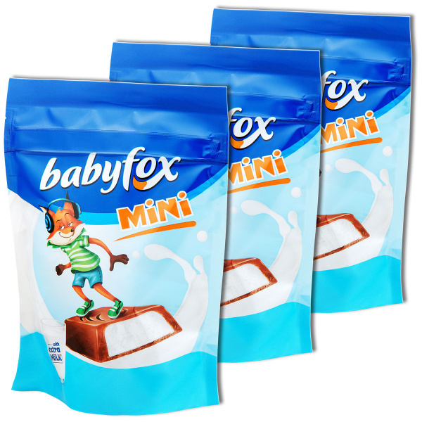 Конфеты шоколадные "Baby Fox Mini" c молочной начинкой 120 г, 3 уп ...