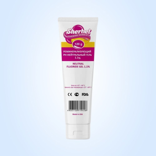 Реминерализующий гель Sherbet, вкус жевательная резинка, 120 гр ...