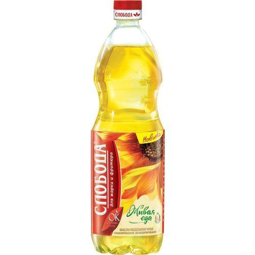 Масло СЛОБОДА подсолнечное рафинированное для жарки и фритюра 1 л*3 шт ...