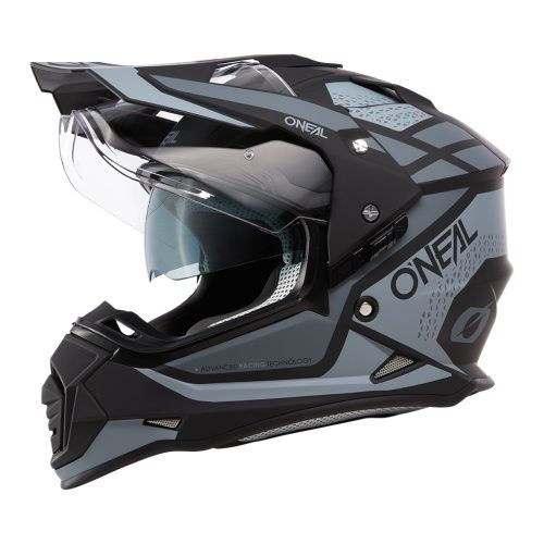 O'NEAL Шлем кроссовый со стеклом Sierra R V24, мат. серый/черный, L ...