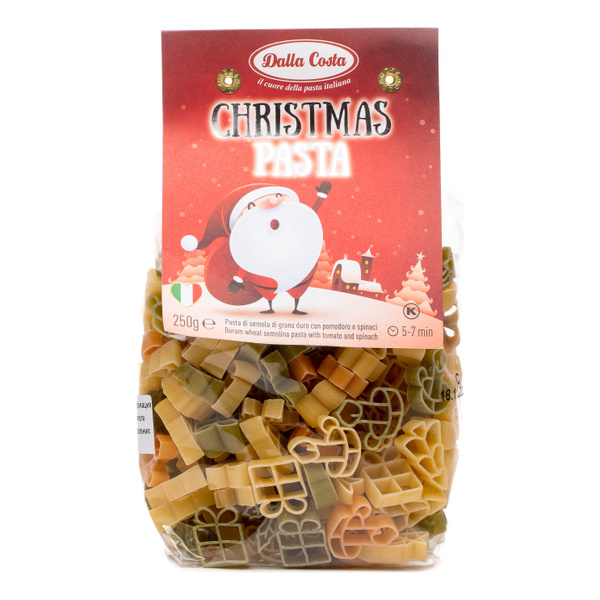 Макароны фигурные Dalla Costa, Рождество (Cristmas), со шпинатом и ...