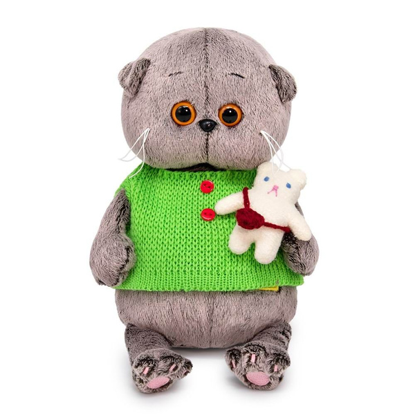 Кот Басик BABY в жилете с игрушкой 20 см - купить с доставкой по ...