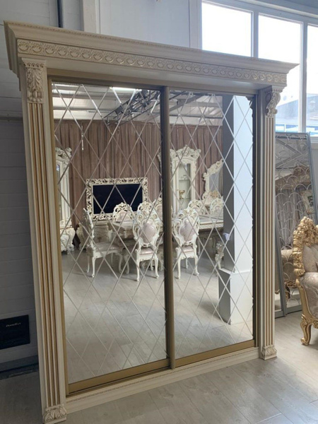 Шкаф-купе Christiano Классик_слоновая кость-золото, 173x77x240 см ...