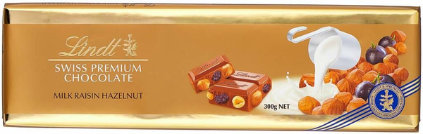 Шоколад Lindt Gold Swiss Premium Milk Raisin Hazelnut / Линд Премиум ...