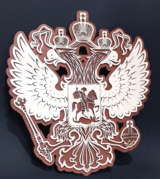 Герб России из дерева 40х40см/герб России на стену - купить по выгодным ...