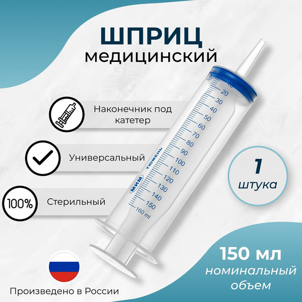 Шприц ЖАНЕ / ЖАНЭ большой с наконечником под катетер медицинский ...