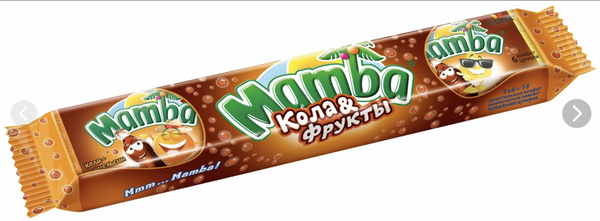 Конфеты Mamba Кола и фрукты жевательные, 5шт. х 80г . - купить с ...