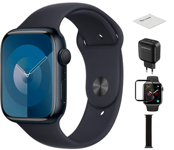 Купить смарт-часы Apple Watch Series 9 GPS 45mm + комплект аксессуаров ...