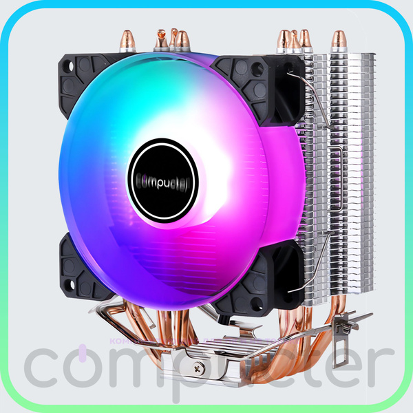 Кулер для процессора am lga башенный с RGB подсветкой, 90 мм, 4 трубки ...