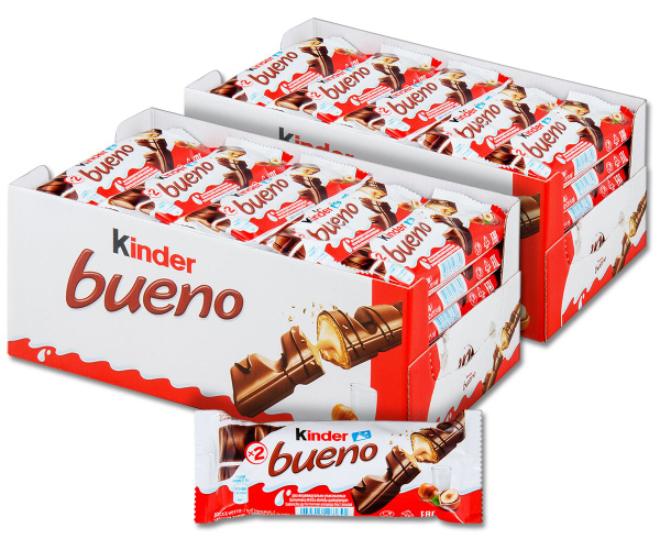 Киндер Буэно вафельный батончик Kinder Bueno молочно-ореховый, 43 г, 60 ...