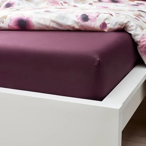 Простыня IKEA Простынь на резинке - ULLVIDE, 160x200, бордовый купить ...