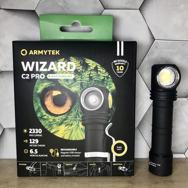 Фонарь Armytek WIZARD C2 PRO Magnet USB, теплый свет - купить с ...