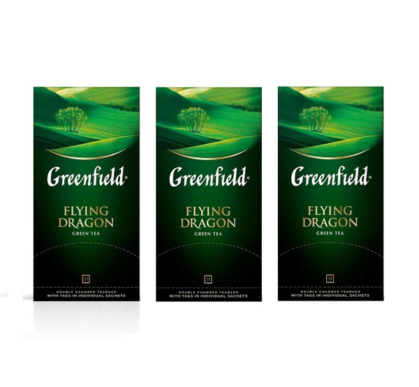 Чай зеленый Greenfield Flying Dragon в пакетиках (2 г х 25 шт), 3 упак ...