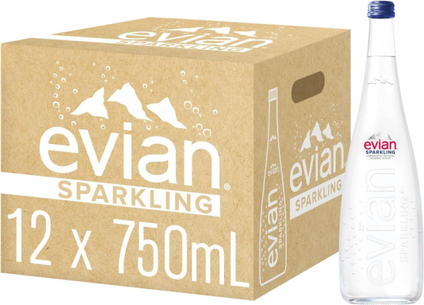 Evian (Эвиан) 0.75л СТЕКЛО, минеральная природная вода, газированная ...