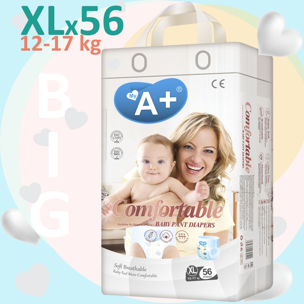Подгузники трусики детские MyА Premium, размер 5 XL, 12-17кг, 56 шт ...