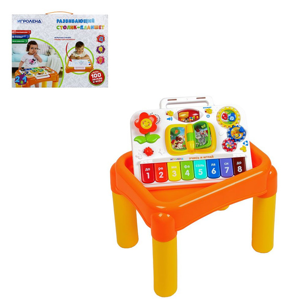 Столик-планшет развивающий ИГРОЛЕНД, звук, 2xАА, пластик - купить с ...