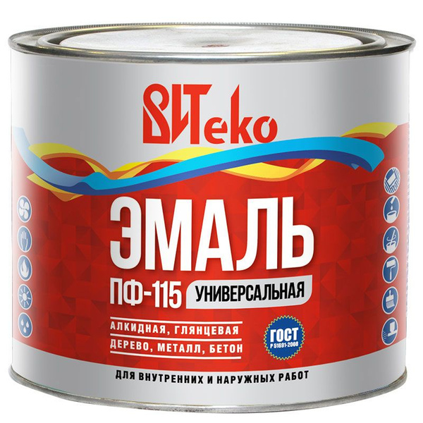Эмаль универсальная ПФ 115,(черная), 2.6кг."ВИТеко" купить на OZON по ...