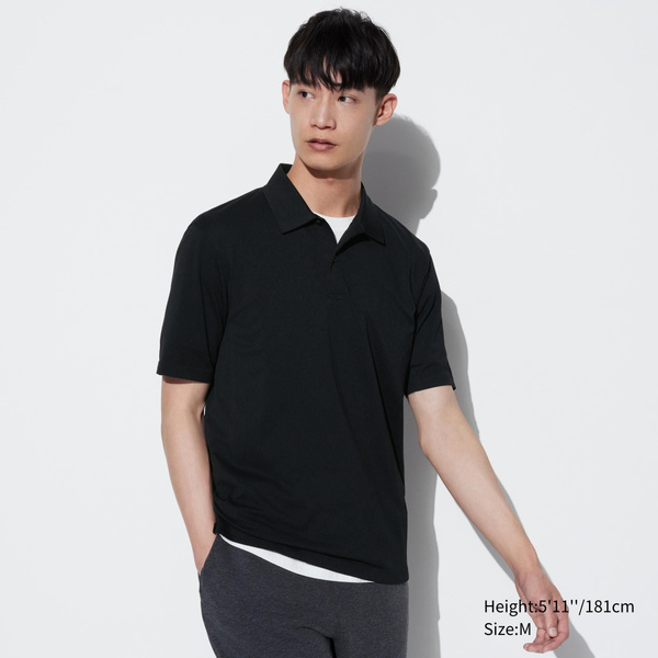 Поло Uniqlo, размер 60, цвет черный, [07 СЕРЫЙ, 30 НАТУРАЛЬНЫЙ, 63 ...