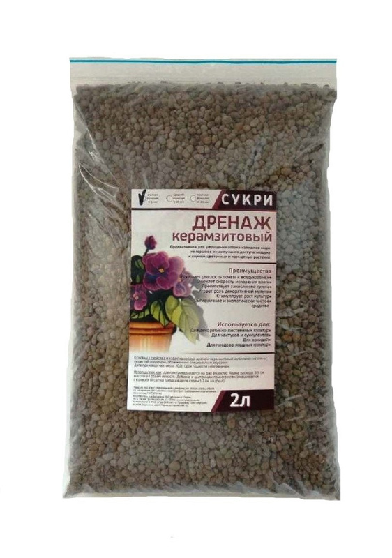 Характеристики Дренаж керамзитовый, 2 л СУКРИ/ Дренаж для растений ...