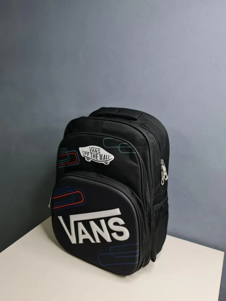 Рюкзак городской школьный для мальчиков / мужской VANS белый логотип #1