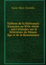 Tableau de la litterature francaise au XVIe siecle : suivi d'etudes sur la litterature du Moyen Age et de la Renaissance - Saint-Marc Girardin