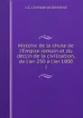Histoire de la chute de l'Empire romain et du declin de la civilisation, de l'an 250 a l'an 1000. 2 - J. C. L. Simonde de Sismondi
