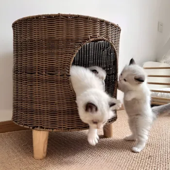 домик для кошки из дерева 42*42*45 UNIPAW