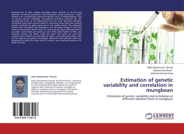 Обложка книги Estimation of genetic variability and correlation in mungbean, Hafiz Muhammad Ahmad,Muhammad Ahsan and Shehzad Ahmad Kang