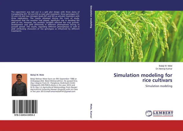 Обложка книги Simulation modeling for rice cultivars, Balaji M. Mote and Neeraj Kumar