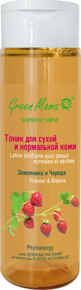 фото Тоник для сухой и нормальной кожи "Череда и земляника", 200 мл Green mama