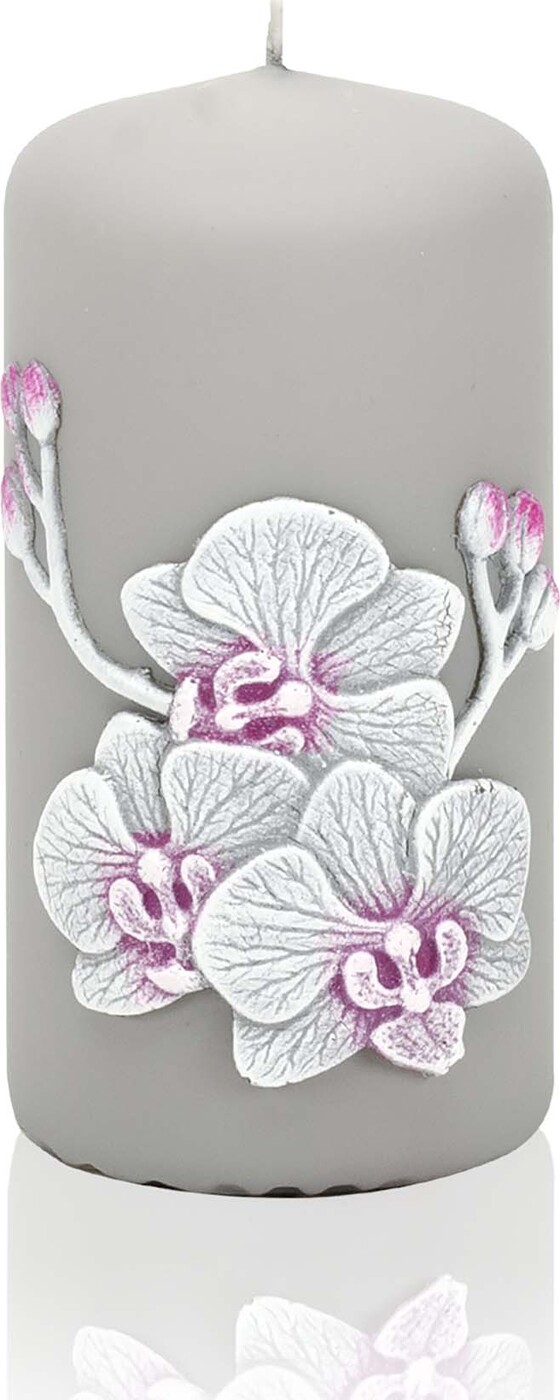 фото Свеча Bartek Orchid Velvet, светло-розовый, светло-серый, 10 х 5 х 5 см
