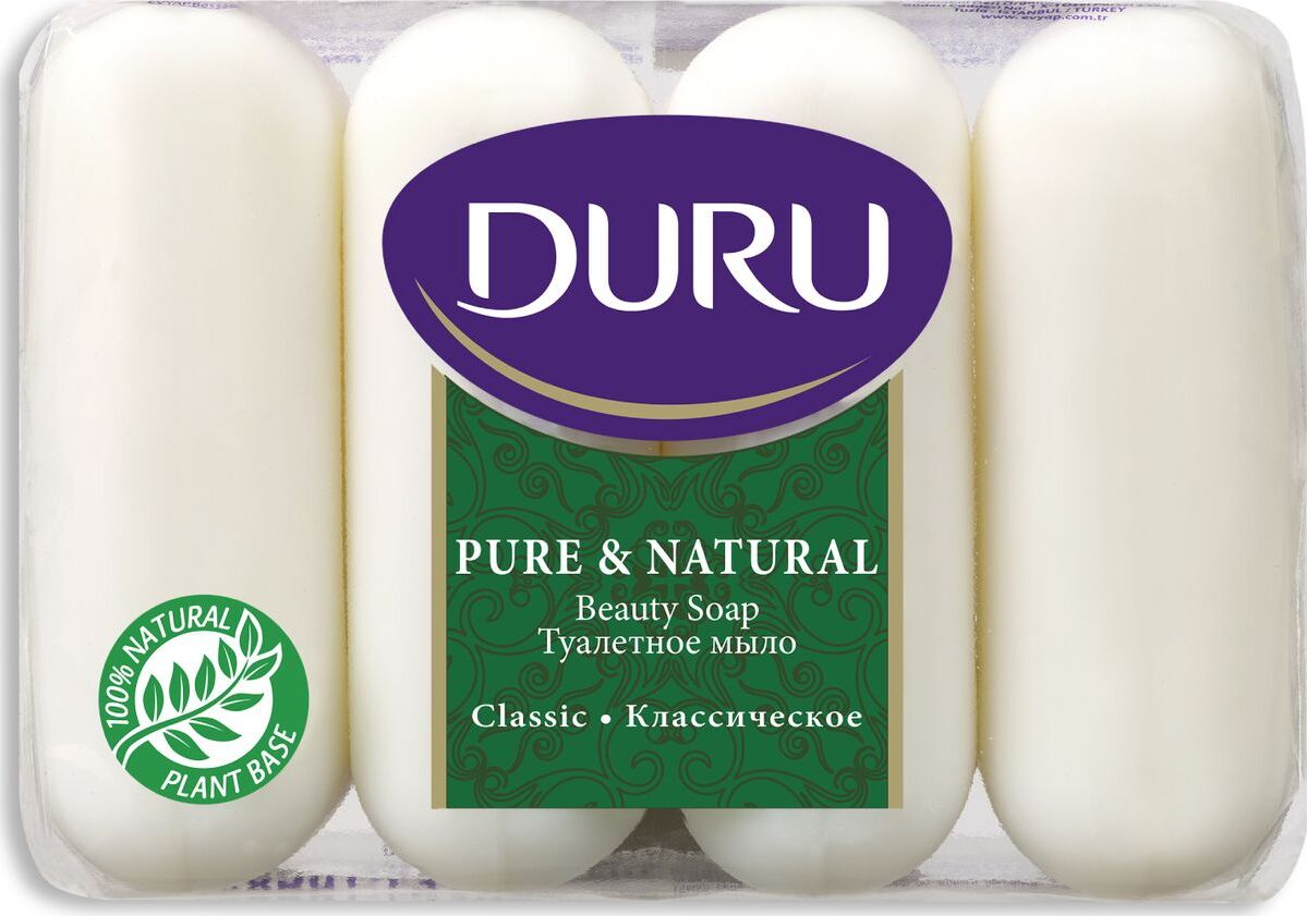 фото Мыло Duru Pure & Natural Классическое, для ежедневного бережного очищения, 4 шт х 85 г