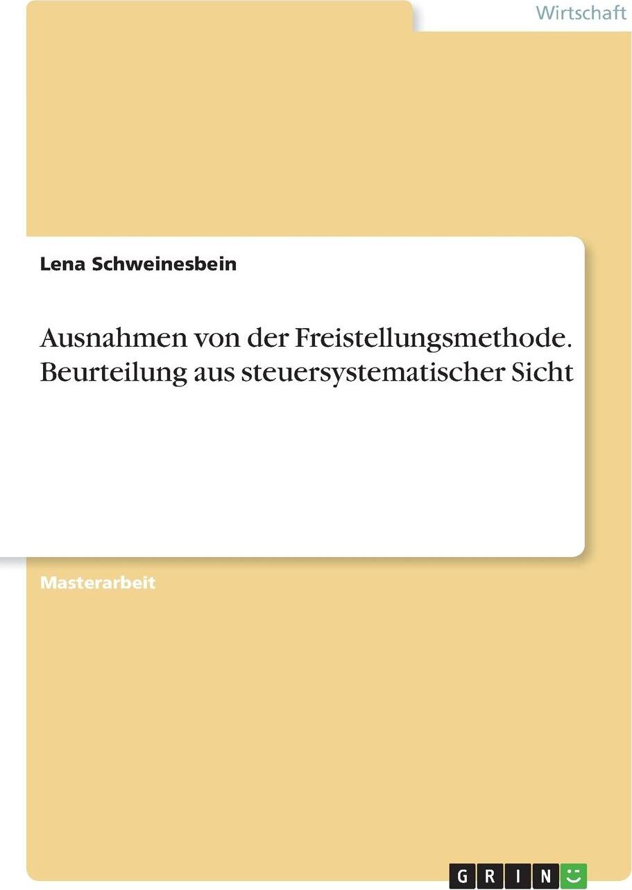 фото Ausnahmen von der Freistellungsmethode. Beurteilung aus steuersystematischer Sicht