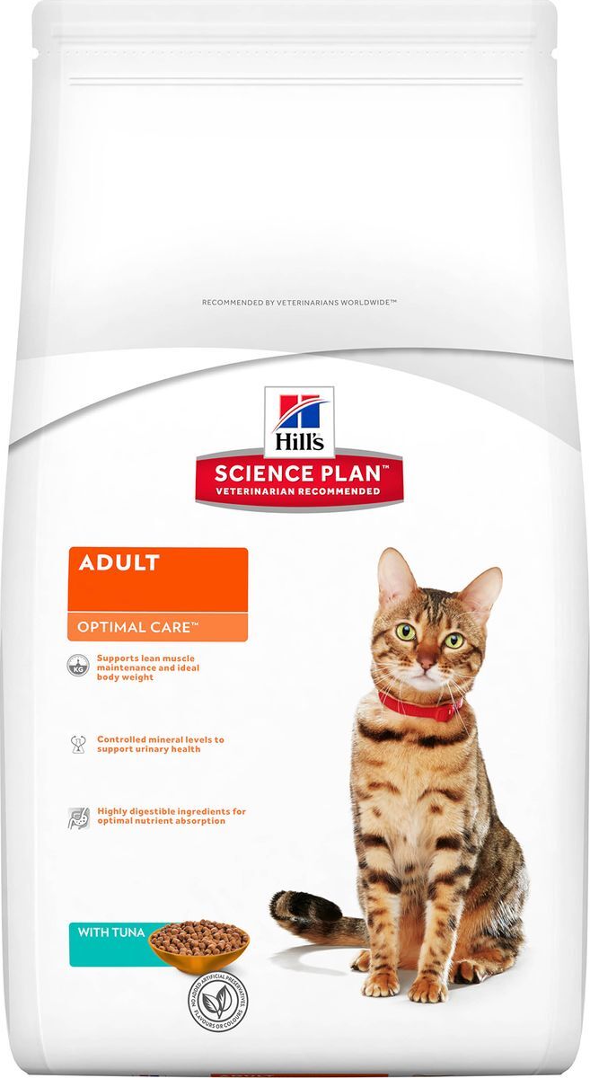 фото Корм сухой Hill's Science Plan Optimal Care для кошек от 1 до 6 лет, с тунцом, 2 кг