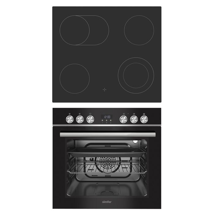 Комплект встроенной электрической техники для кухни. Духовой шкаф Simfer b4em14016. Simfer h60q40w400. EHC 69602 N. Печь Kaiser EHC 69612 F mond фото электрики.