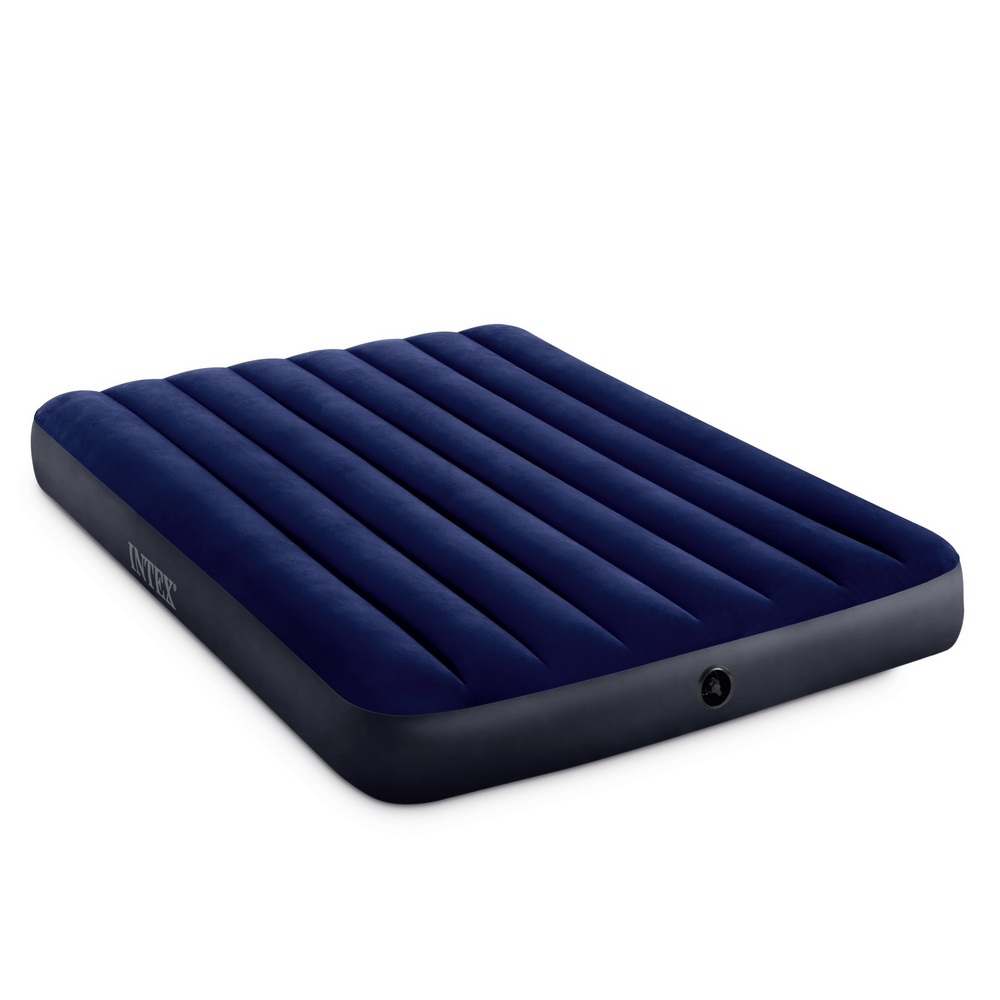 надувной матрас intex classic downy airbed 64756 синий